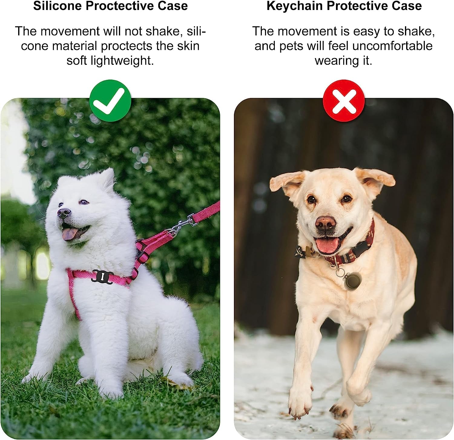 For Airtag Dog Collar Holder, Air Tag Protective Cat Airtag Dog Collar,Silicone Airtags GPS Tracking Accessories,Air Tags with Bone Pattern (1 Pack(Black))