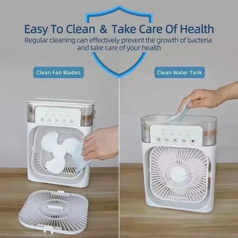 Fan Air Humidifier LED Night Light Portable Air Conditioner .